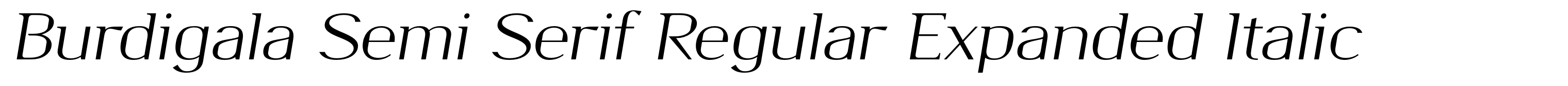Burdigala Semi Serif Regular Expanded Italic